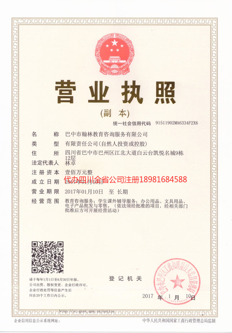 大安大安翰林教育咨询服务有限公司